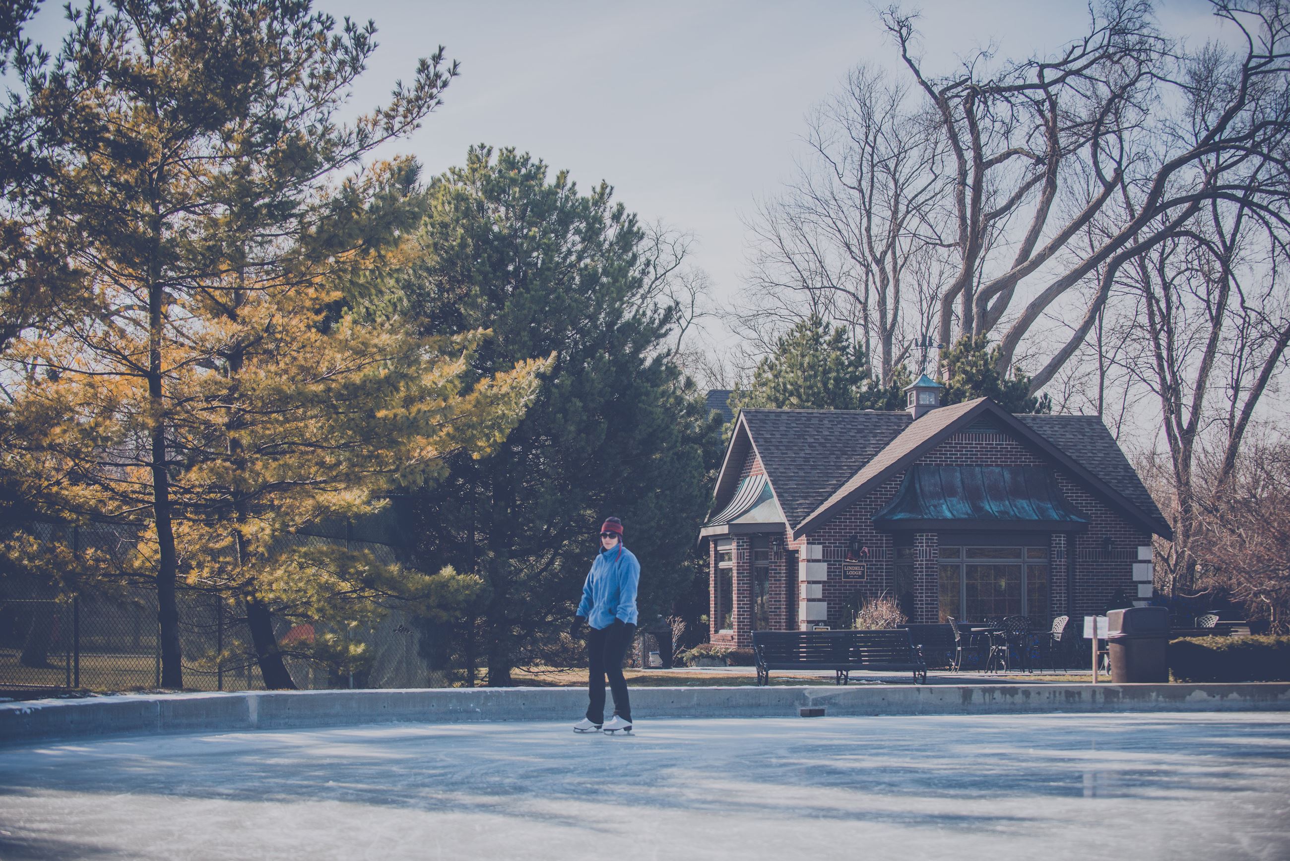 Ice Rink with Lindell Lodge in Background